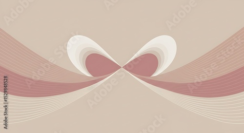 Abstract Beige and Pink Swirling Design Elegant Minimalist Artwork