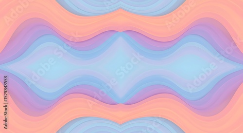 Abstract Pastel Wave Pattern Soft Peach, Lavender, and Blue Swirls