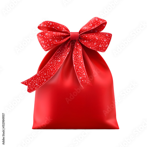 Festive Red Gift Bag with Elegant Bow