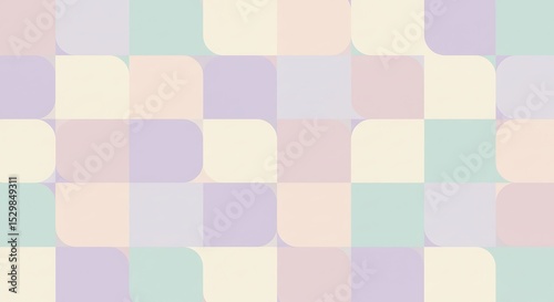 Pastel Color Block Abstract Background Soft, Rounded Shapes and Gentle Hues
