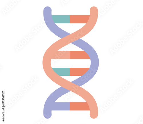 可愛くてシンプルなDNAの二重らせんのベクターイラストアイコン(Cute and Simple Vector Illustration Icon of DNA Double Helix)