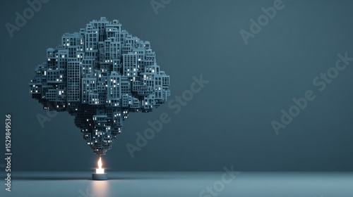 Innovative urban architecture cloud concept studio setting digital art modern environment artistic viewpoint