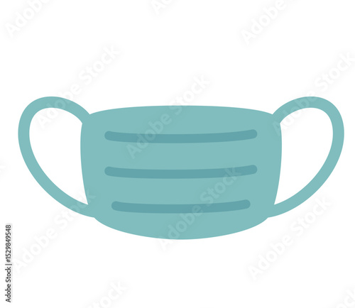 可愛くてシンプルなマスクのベクターイラストアイコン(Cute and Simple Vector Illustration Icon of Mask)