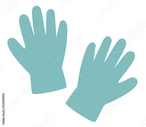 可愛くてシンプルな医療用手袋のベクターイラストアイコン(Cute and Simple Vector Illustration Icon of Medical Gloves)