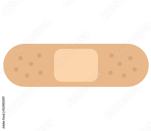 可愛くてシンプルな絆創膏のベクターイラストアイコン(Cute and Simple Vector Illustration Icon of Adhesive Bandage)