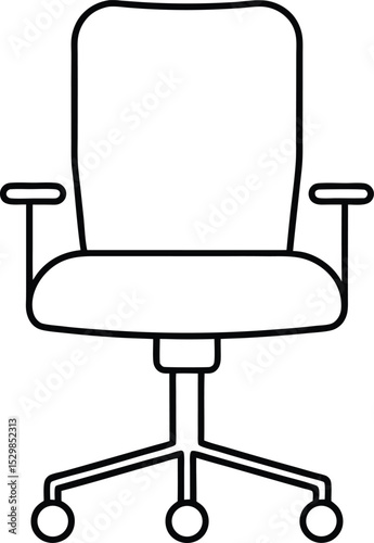 office chair icon line art vector illustration on transparent background