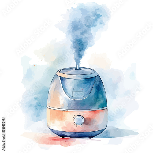 Humidifier, watercolor vector, isolated on a white background.