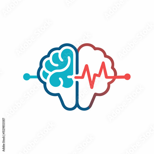 World Stroke Day Vector Brain Heartbeat Awareness White Background