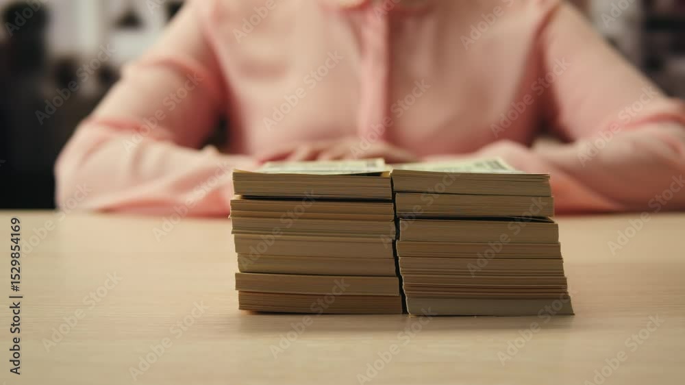 Stacks of cash dollars and euro, Banknotes counting, buying car flat home or real estate, Counting dollar euro banknotes in crime lab with machine, cashed out money, bitcoin changing