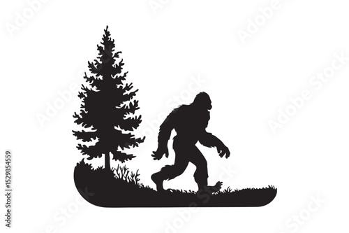 Bigfoot Forest Silhouette Design