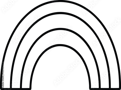 rainbow icon line art vector illustration on transparent background