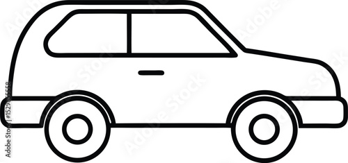 road trip car icon line art vector illustration on transparent background