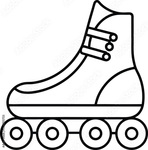 rollerblades icon line art vector illustration on transparent background