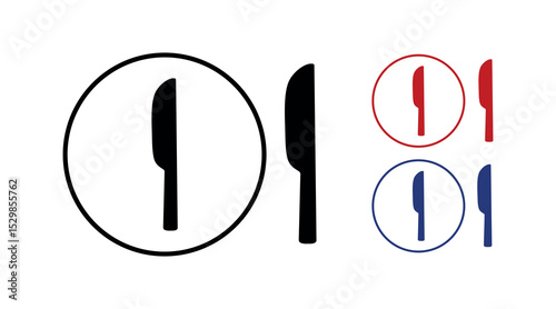 A set of vector knife icons