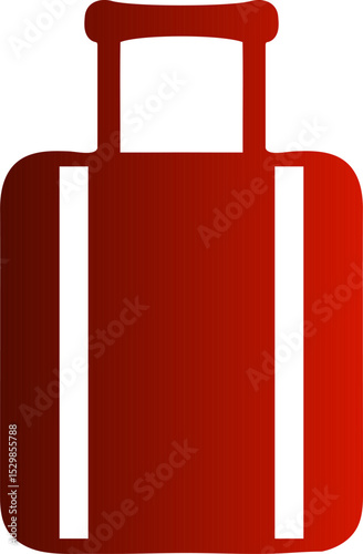 Red Suitcase Vector Icon - Luggage Travel Bag Clipart