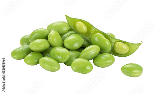 Wallpaper Mural Fresh edamame beans close up image for healthy eating and vegan diet concept, isolated on black background Torontodigital.ca