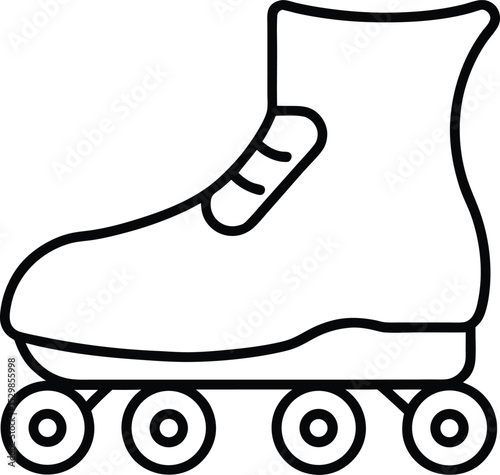 rollerblades icon line art vector illustration on transparent background