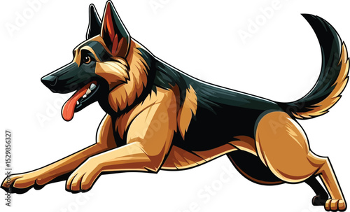 A German Shepherd dog vector illustration