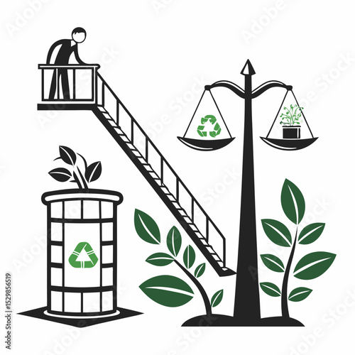 Recycling balance sustainability green environment eco friendly