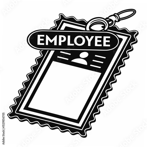 Professional employee id card badge clipart isolated