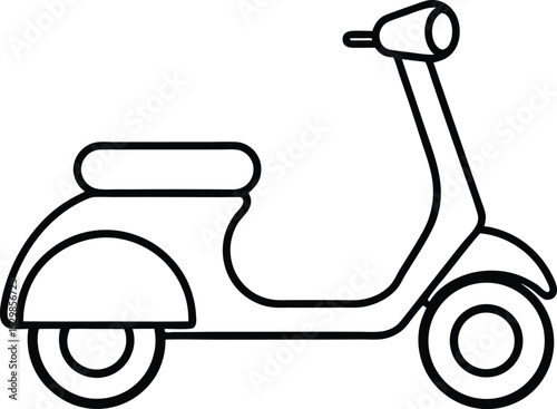 scooter icon line art vector illustration on transparent background
