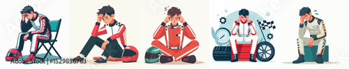 set of dizzy racer vectors