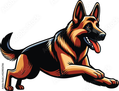 A German Shepherd dog vector illustration