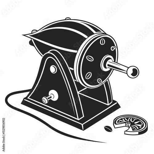 Vintage coffee grinder illustration isolated on white