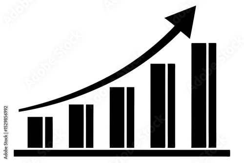 business graph on white background