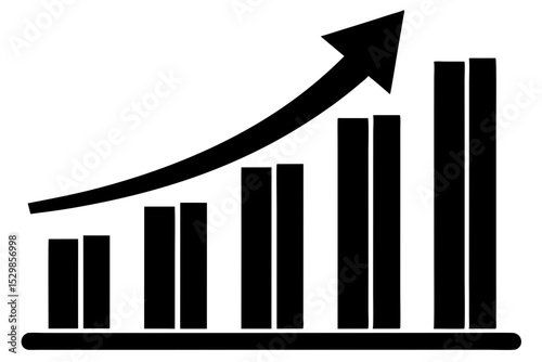 business graph on white background