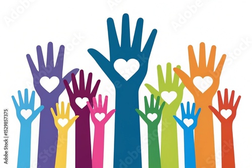 colorful hands of the world