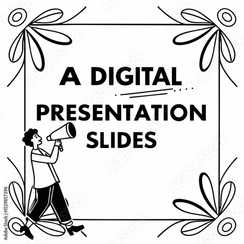 Announcing digital presentation slides design template