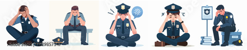 set of dizzy police vectors
