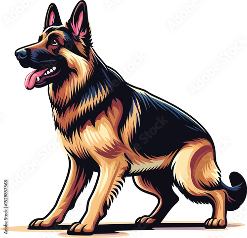 A German Shepherd dog vector illustration