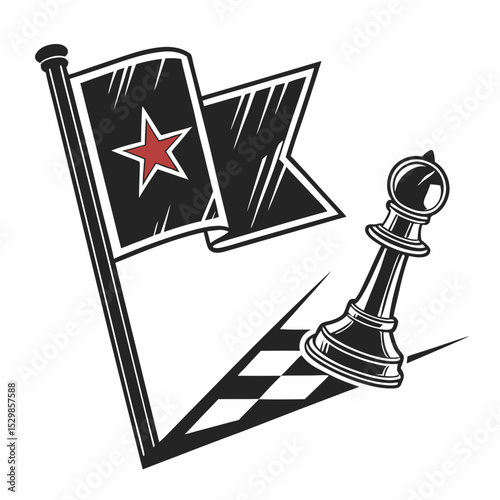 Chess piece victory flag success strategy game