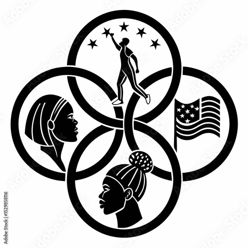Intertwined heritage reaching for stars american flag