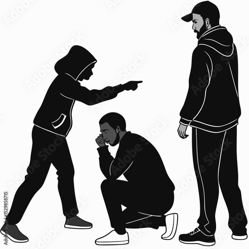 Family conflict father son teenager arguing