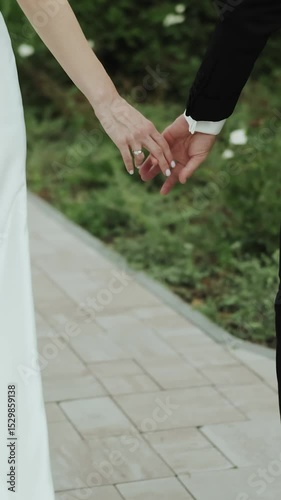 A romantic wedding moment, symbolizing love and deep connection between partners. Vertical video
