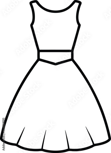 summer dress icon line art vector illustration on transparent background