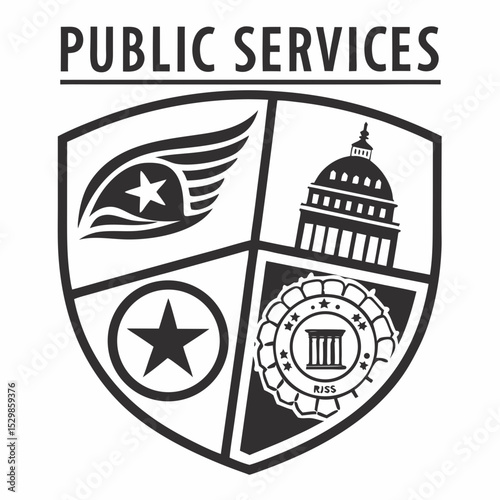 Public services shield emblem government icon