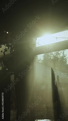 Vertical screen: Feel the magical rays of beautiful light illuminating the restaurant from window