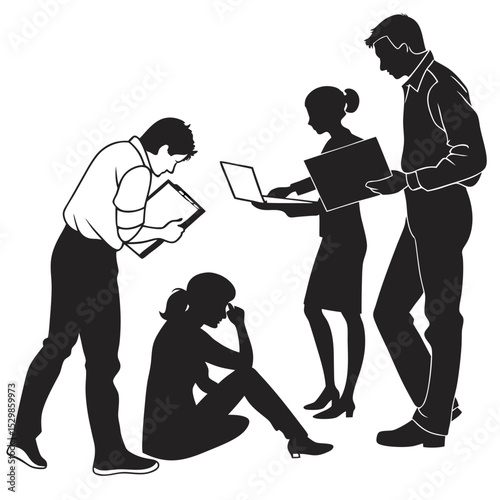 Business team collaboration problem solving session