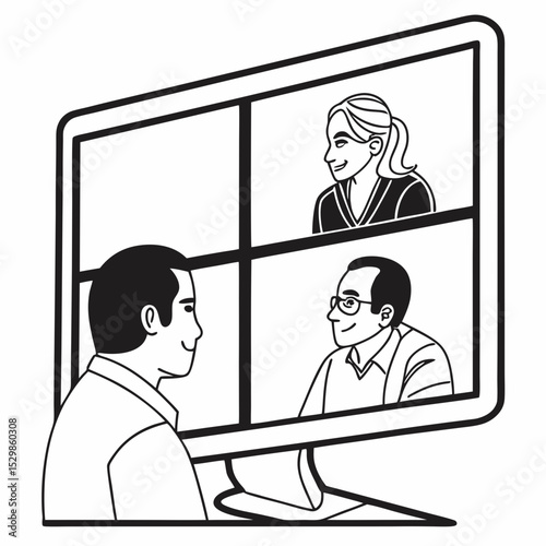 Online video conference meeting business people