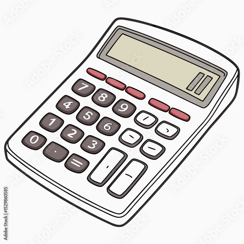 Professional calculator illustration, clean cutout, transparent background