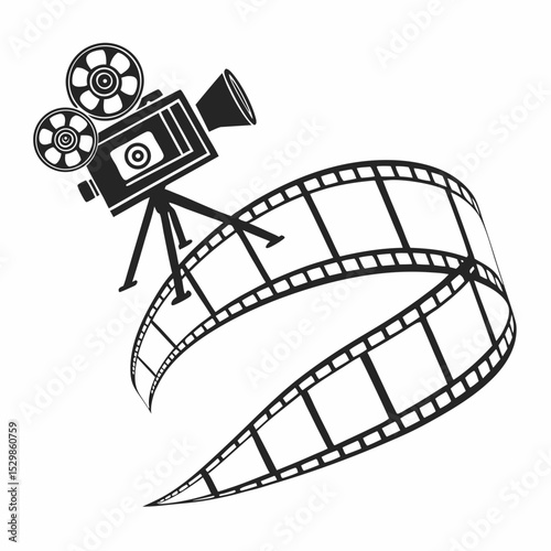 Vintage movie camera film reel nostalgia cinema
