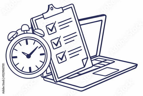 checklist clipboard clock icon