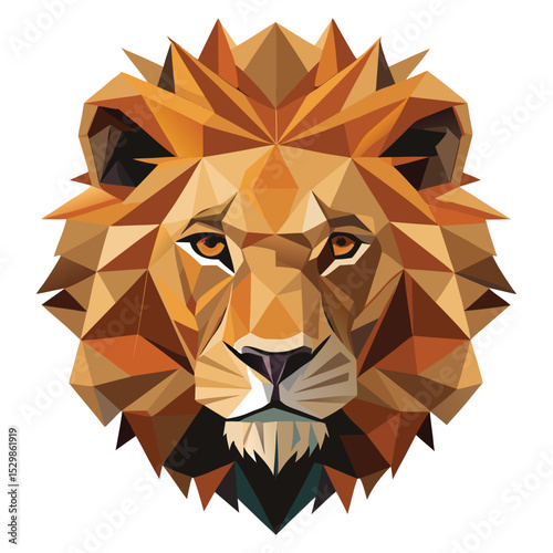Low poly lion head