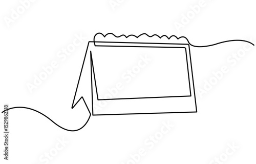 loose-leaf calendar Tear-off sheet calendar with continuous line art. Time planner in a simple linear style. Vector illustration with one editable line drawing,