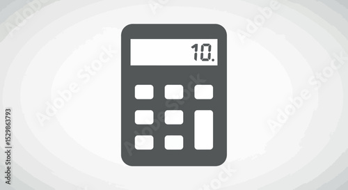Digital calculator displaying number ten with simple user interface vector illustration