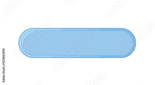 Blue glassy capsule shape isolated on white background vector illustration